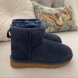 navy blue mini ugg boots